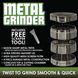 Metal 4 Piece Grinder with Concave Top 63Mm - 6 Pieces Per Retail Ready Display 25911 SMOKEZILLA