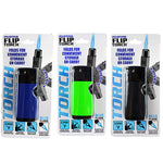 Pivot Head Flip Torch Lighter Blister Pack - 12 Pieces Per Retail Ready Display 25927Mn TORCH BLUE