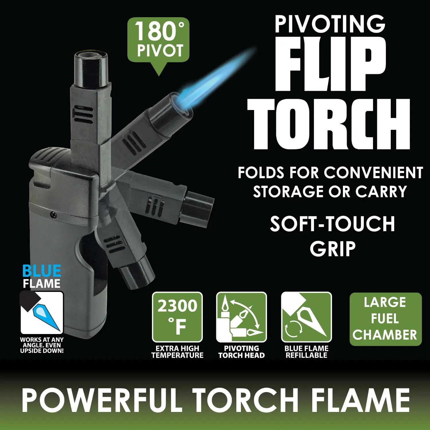 Pivot Head Flip Torch Lighter - 12 Pieces Per Retail Ready Display 25927 SMOKEZILLA