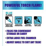 Pivot Head Flip Torch Lighter Blister Pack - 12 Pieces Per Retail Ready Display 25927Mn TORCH BLUE