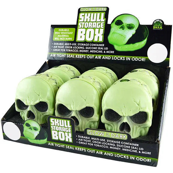 Glow in The Dark Skull Storage Box - 6 Pieces Per Retail Ready Display 26010 SMOKEZILLA