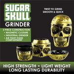 Metal 3 Piece Skull Grinder with Magnetic Closure - 6 Pieces Per Retail Ready Display 26092 SMOKEZILLA