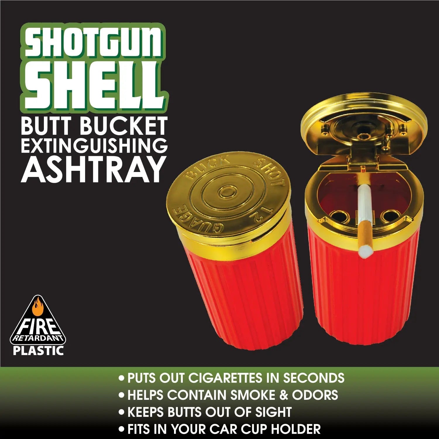 Shot Gun Shell Butt Bucket Ashtray - 6 Per Retail Ready Display 26105 SMOKEZILLA