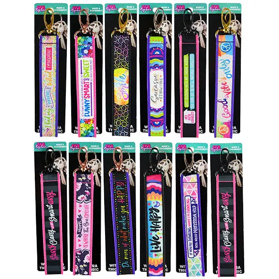 Heavy Fabric Printed Keychain - 12 Pieces Per Retail Ready Display 26134 NOVELTY INC