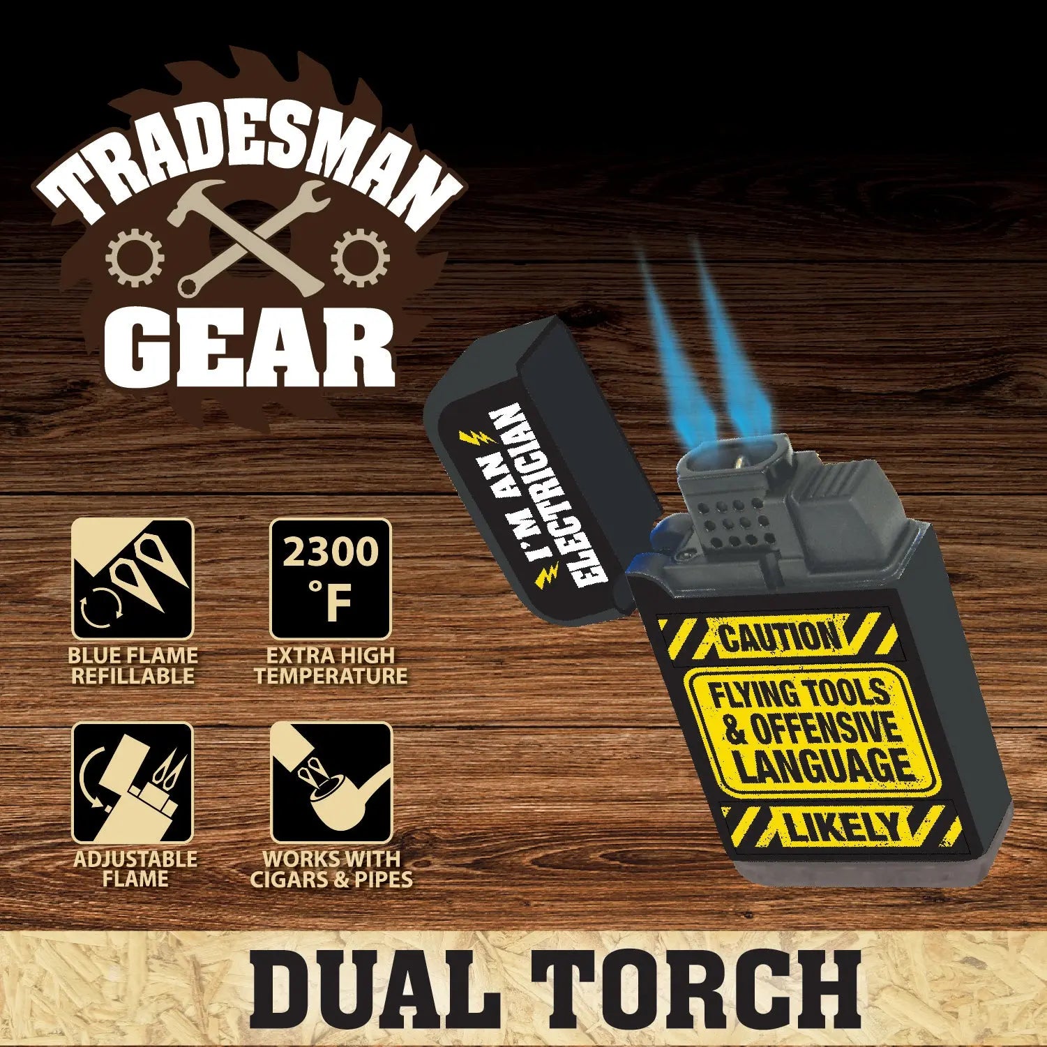 Tradesman Dual Torch Lighter - 15 Pieces Per Retail Ready Display 26142 SMOKEZILLA