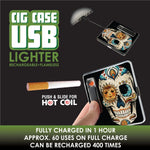 Cigarette Case with USB Coil Lighter - 6 Pieces Per Retail Ready Display 26155 SMOKEZILLA