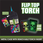 Glow in The Dark Flip Top Torch Lighter - 12 Pieces Per Retail Ready Display 26166 SMOKEZILLA