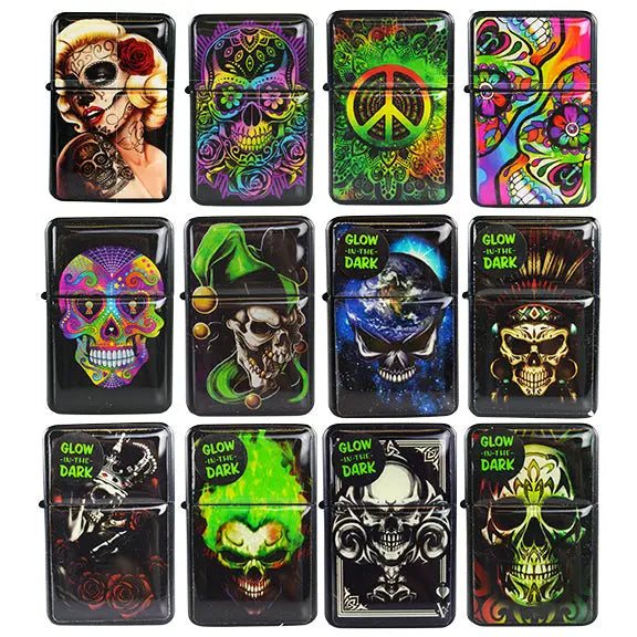 Glow in The Dark Flip Top Torch Lighter - 12 Pieces Per Retail Ready Display 26166 SMOKEZILLA