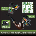 Metal Flip Top Pipe Lighter - 12 Pieces Per Retail Ready Display 26167 SMOKEZILLA