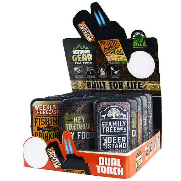 Hunt and Fish Dual Torch Lighter - 15 Pieces Per Retail Ready Display 26249 SMOKEZILLA