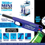 Mini Utility Torch Stick Lighter with LED Light - 12 Pieces Per Retail Ready Display 26327 TORCH BLUE