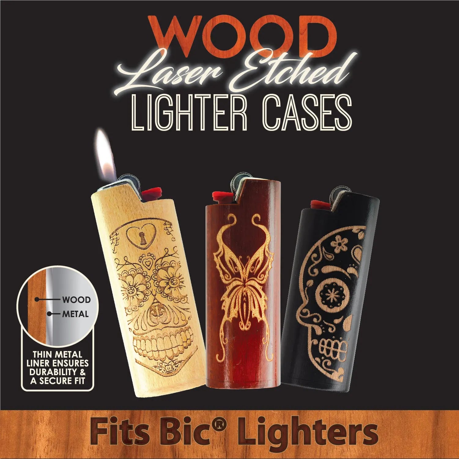 Wood Lighter Case - 12 Pieces Per Retail Ready Display 26433 SMOKEZILLA