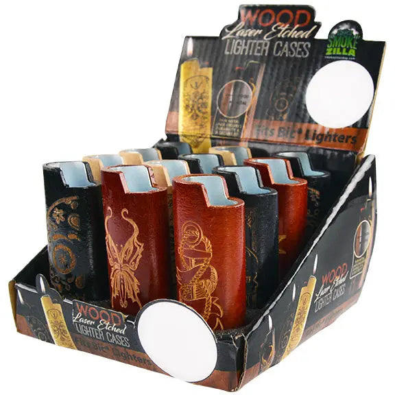 Wood Lighter Case - 12 Pieces Per Retail Ready Display 26433 SMOKEZILLA
