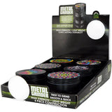 Metal 4 Piece Grinder with Printed Top - 6 Pieces Per Retail Ready Display 26439 SMOKEZILLA