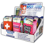 Neoprene Can and Bottle Cooler with Card Pocket - 6 Pieces Per Retail Ready Display 26453 POLAR GEAR