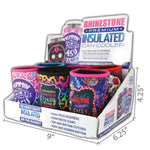 Neoprene Rhinestone Can and Bottle Cooler - 6 Per Retail Ready Display 26471 POLAR GEAR