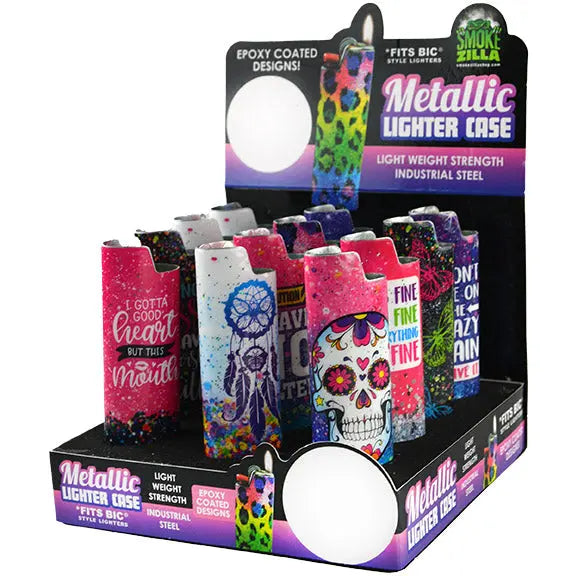 Epoxy Metal Lighter Case - 12 Pieces Per Retail Ready Display 26630 SMOKEZILLA