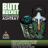 Full Print Butt Bucket Ashtray with LED Light - 6 Per Retail Ready Display 26631 SMOKEZILLA