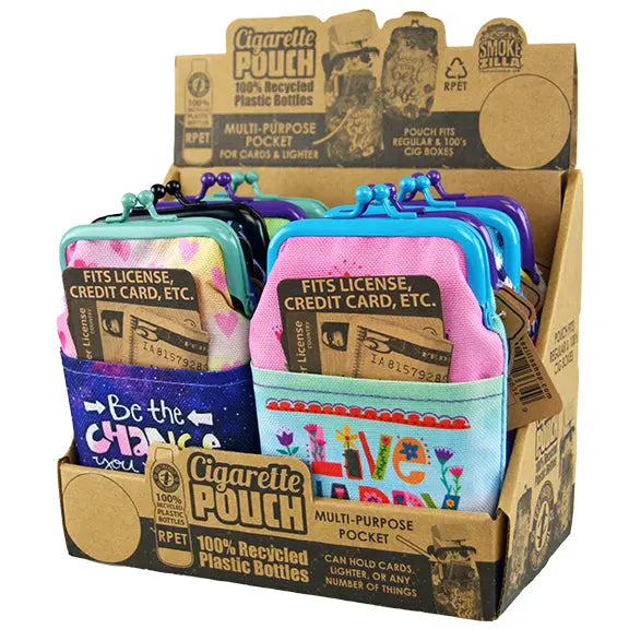 rPET Cigarette Pouch with Pocket - 8 Pieces Per Retail Ready Display 26634 SMOKEZILLA