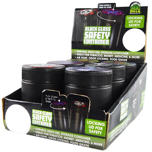 Smell Proof Glass Storage Container - 6 Pieces Per Retail Ready Display 26810 SMOKEZILLA