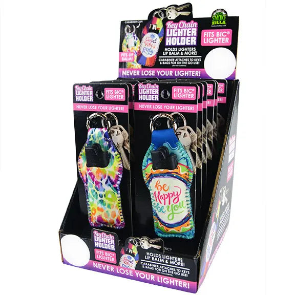 Neoprene Lighter Case Key Chain - 12 Pieces Per Retail Ready Display 26816 SMOKEZILLA