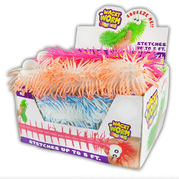 Squish and Squeeze Large Worm Toy - 12 Pieces Per Retail Ready Display 26817 KIPP BROTHERS