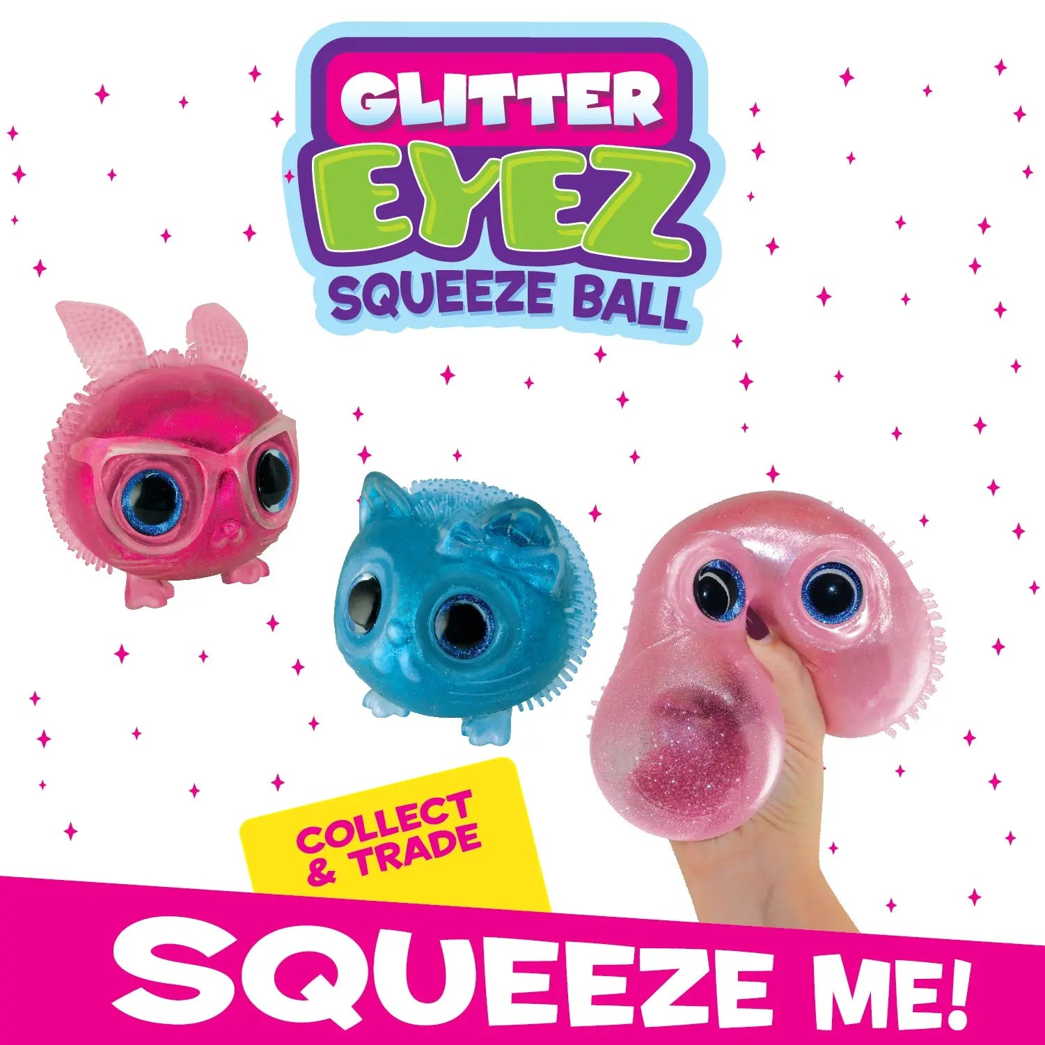 Squish and Squeeze Glitter Animal Eyes Toy - 12 Pieces Per Retail Ready Display 26818 KIPP BROTHERS