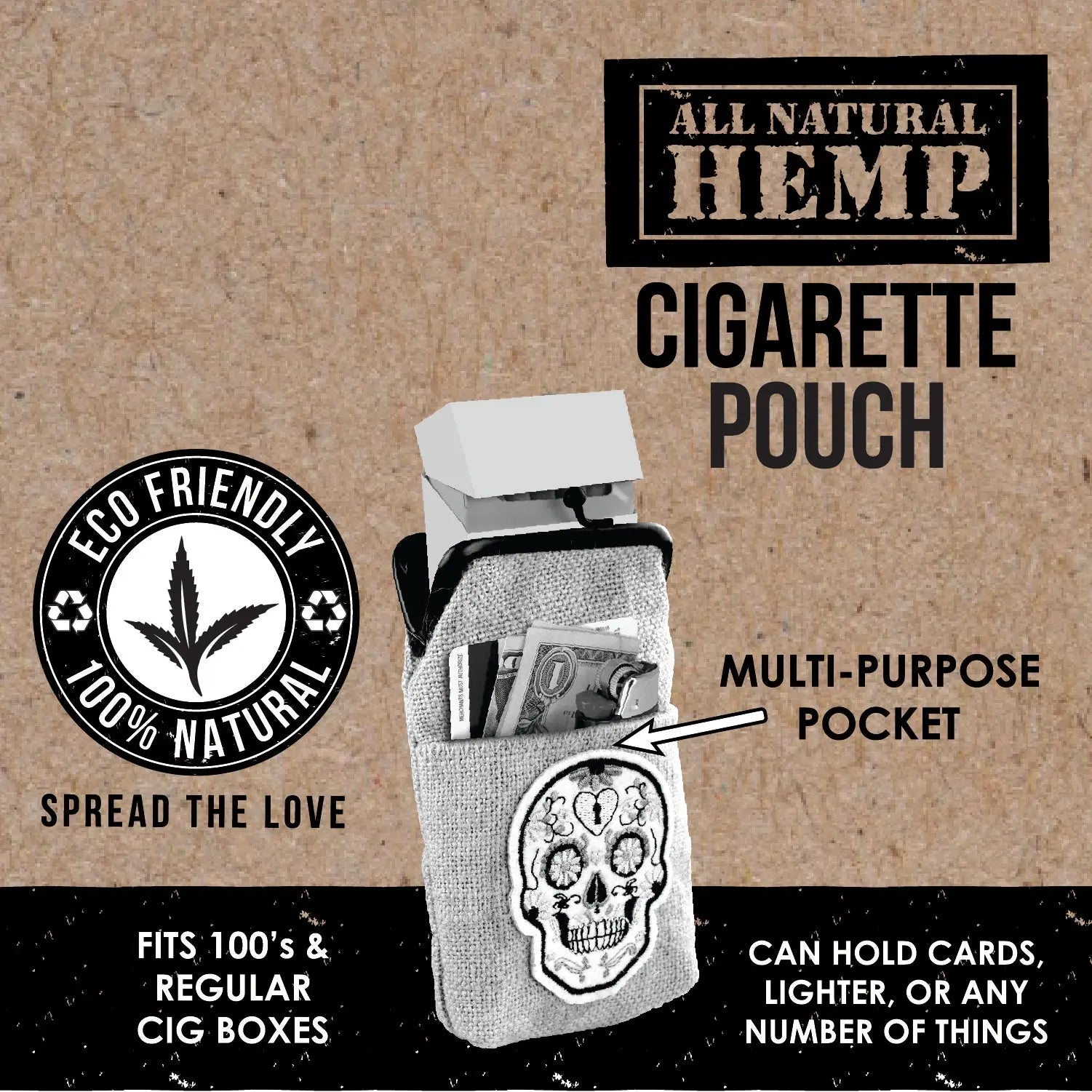 Hemp Cigarette Pouch - 8 Pieces Per Retail Ready Display 27494 SMOKEZILLA