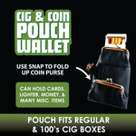 Leatherette Cigarette Pouch with Coin Wallet - 6 Pieces Per Retail Ready Display 27891 SMOKEZILLA
