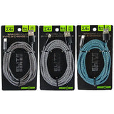 Charging Cable Elite Braided USB to USB-C 6FT - 3 Pieces Per Pack 28171 GADGET GEAR