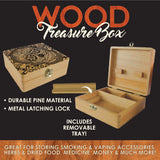 Wood Storage Box with Removable Tray - 6 Pieces Per Retail Ready Display 28198 SMOKEZILLA