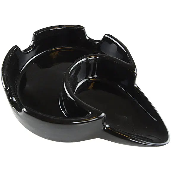 Black Ceramic Extra Large Pipe Holder Ashtray - 6 Pieces Per Retail Ready Display 28205 SMOKEZILLA