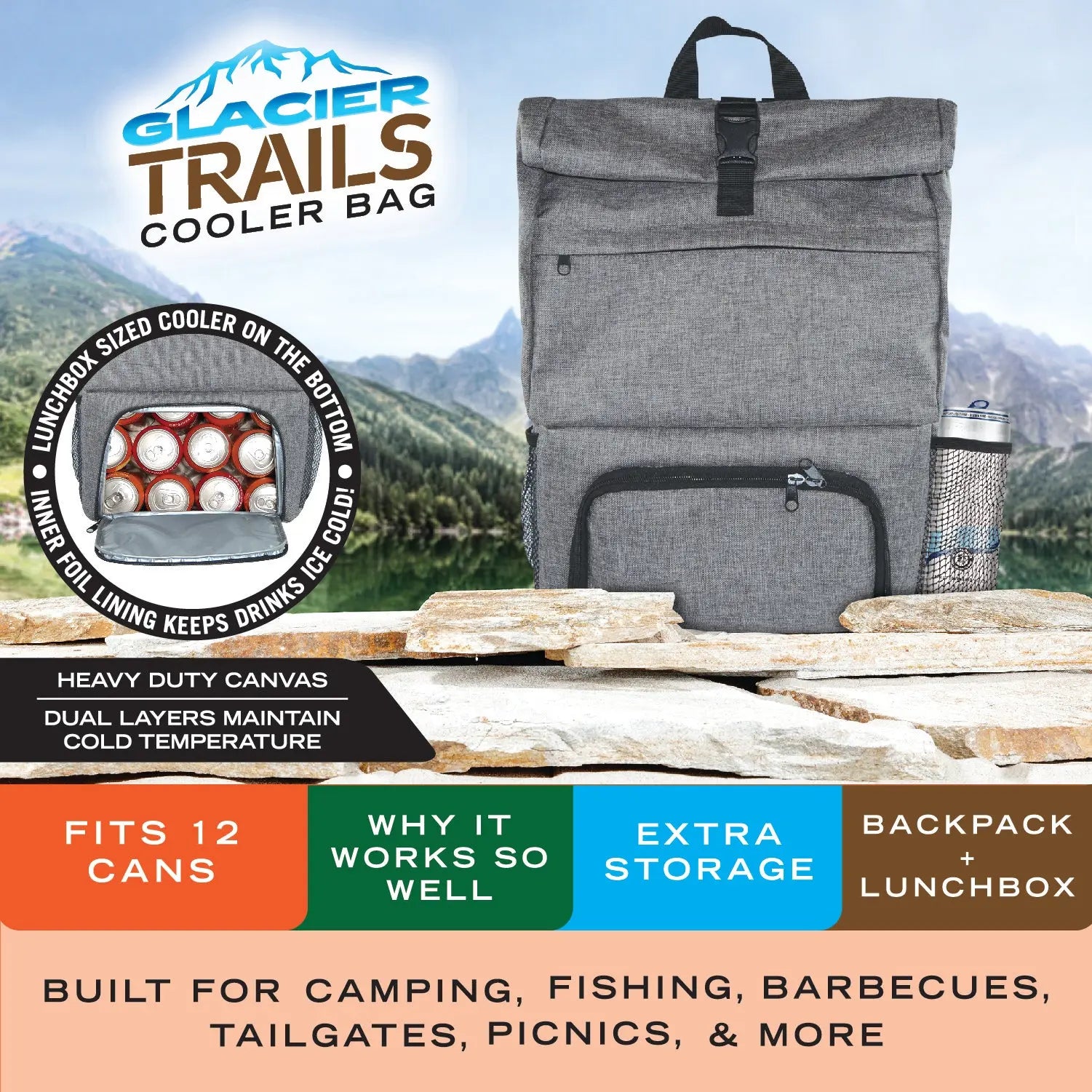 Backpack Cooler Bag - 4 Pieces Per Retail Ready Display 28206 POLAR GEAR