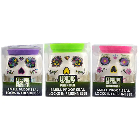 Ceramic Skull Storage Jar - 6 Pieces Per Retail Ready Display 28259 SMOKEZILLA