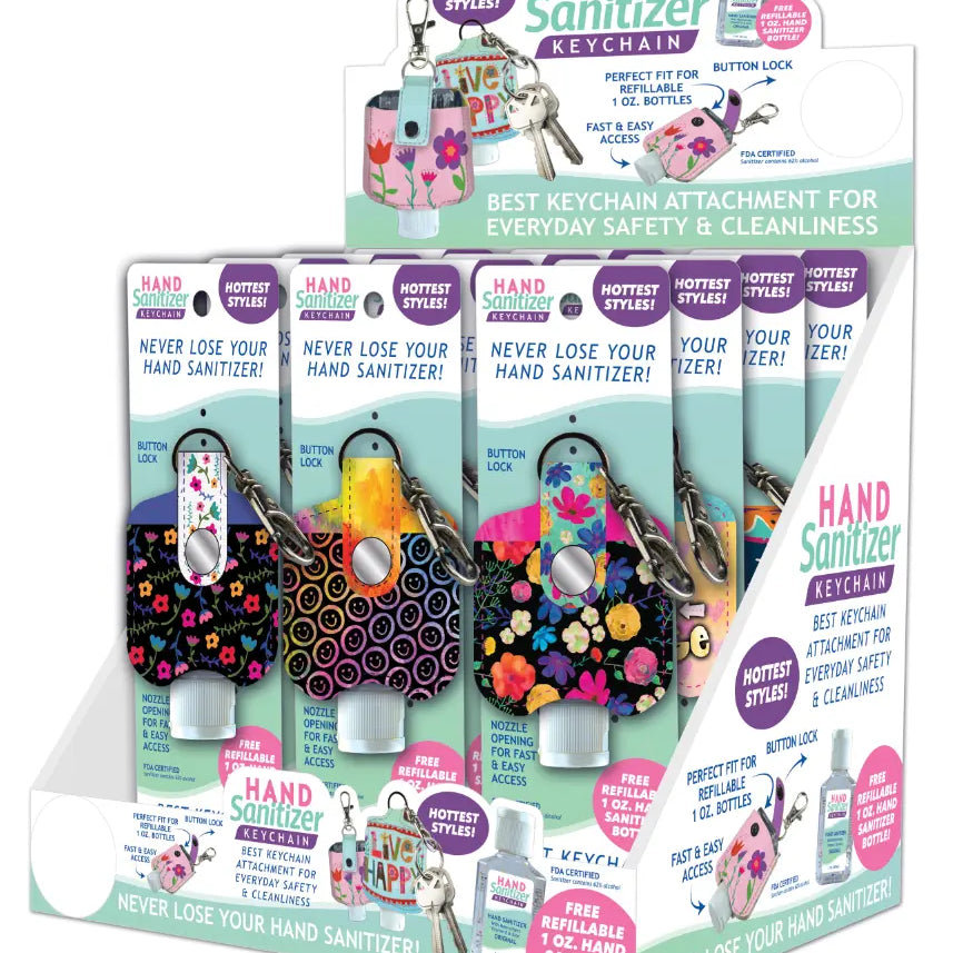 Print Hand Sanitizer Keychain 12 Pieces Per Retail Ready Display 28269 NOVELTY INC