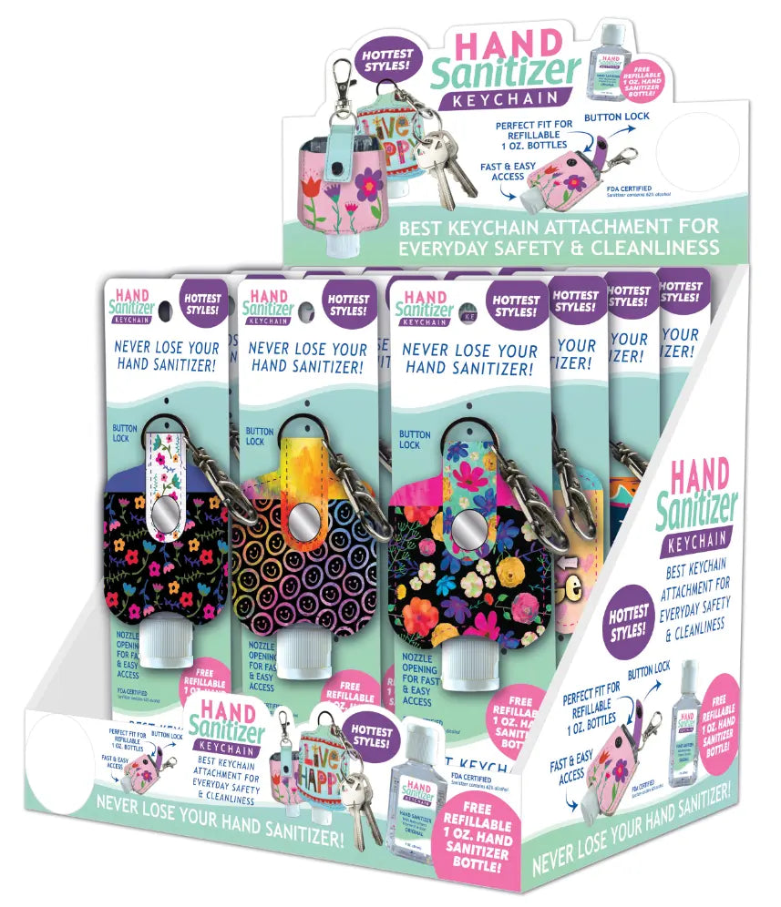 Print Hand Sanitizer Keychain 12 Pieces Per Retail Ready Display 28269 NOVELTY INC