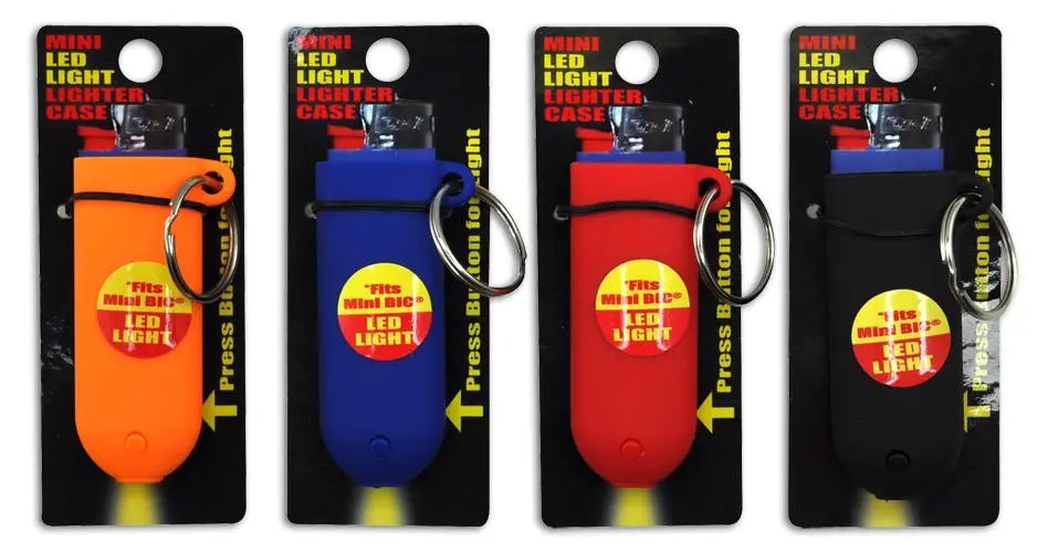 Silicone Lighter Case Key Chain with LED Light - 12 Pieces Per Retail Ready Display 28457 NOVELTY INC