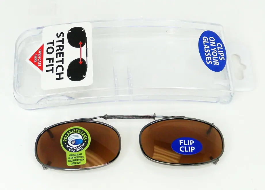 Clip On Flip Up Sunglasses with Case - 2 Pieces Per Pack 28972 DRIVER'S EDGE