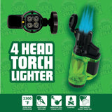 Molded Quad Flame Torch Lighter- 12 Pieces Per Retail Ready Display 30010 SPICY ZILLA