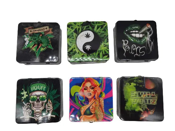 Metal Storage Box with Roll Tray- 6 Pieces Per Retail Ready Display 30026 SPICY ZILLA