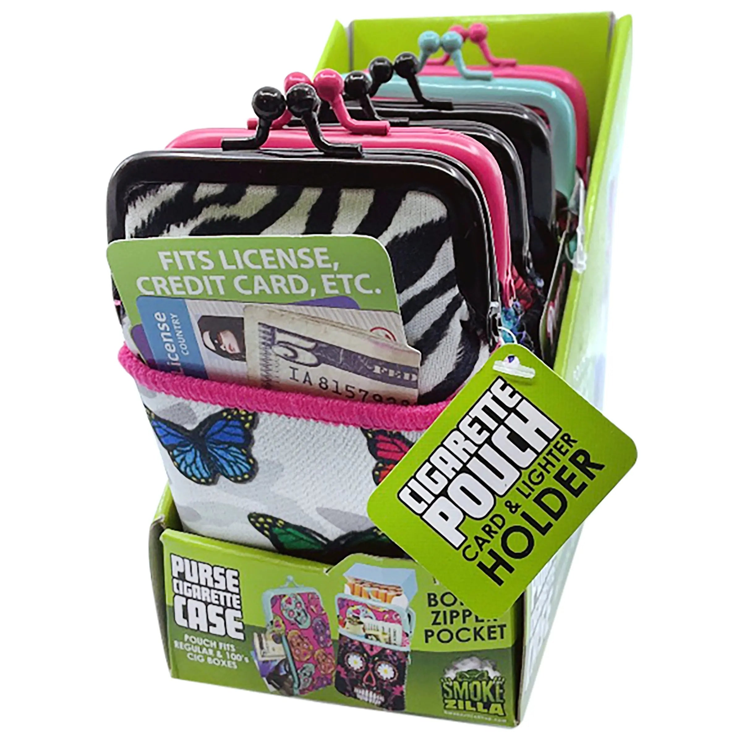 Neoprene Cigarette Pouch with Card and Lighter Holder - 6 Pieces Per Retail Ready Display 40934 SMOKEZILLA