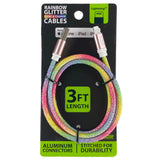 Charging Cable Rainbow USB to Lightning 3FT 2 Amp - 20 Pieces Per Pack 41317 GADGET GEAR
