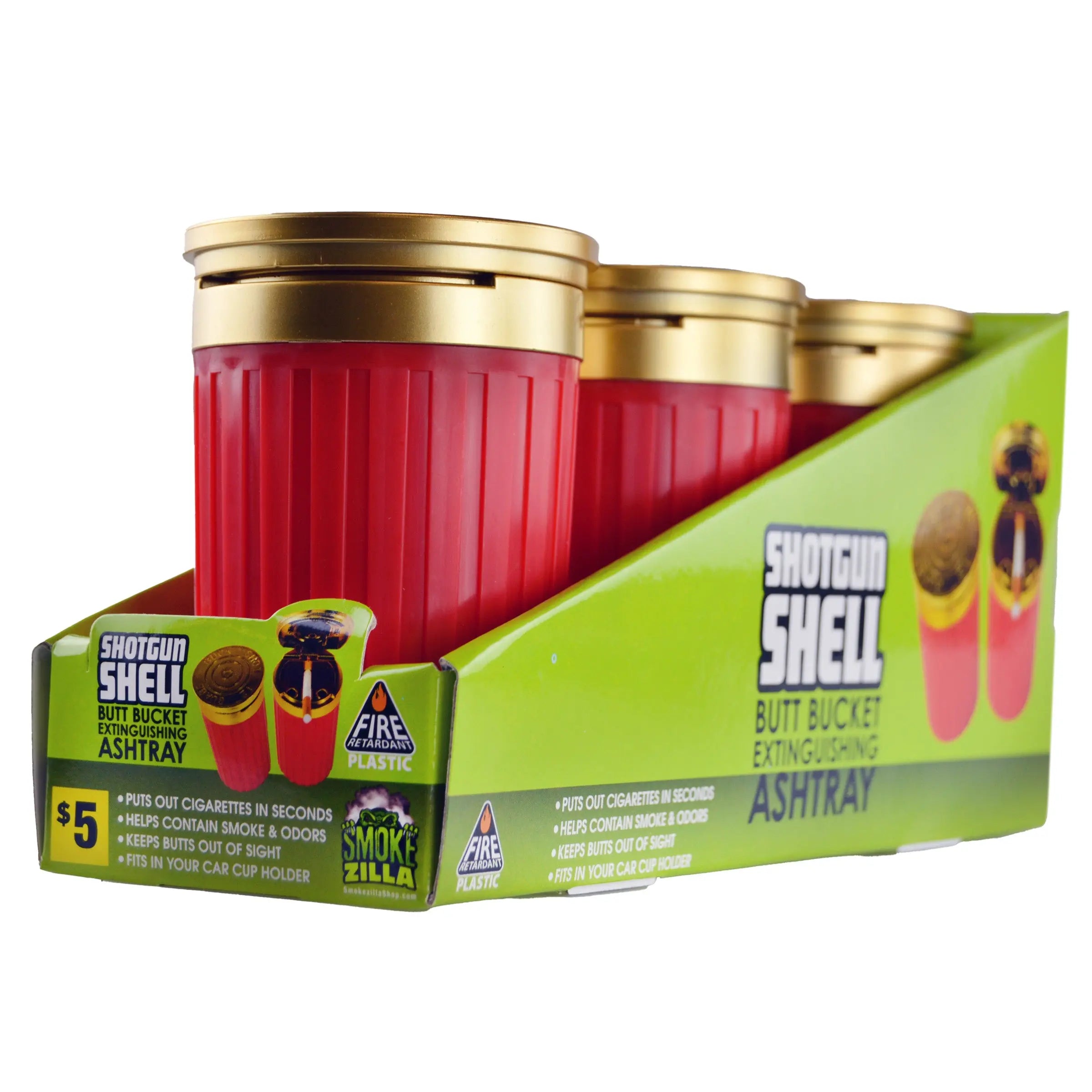Shot Gun Shell Butt Bucket Ashtray - 3 Pieces Pieces Per Retail Ready Display 41352 SMOKEZILLA