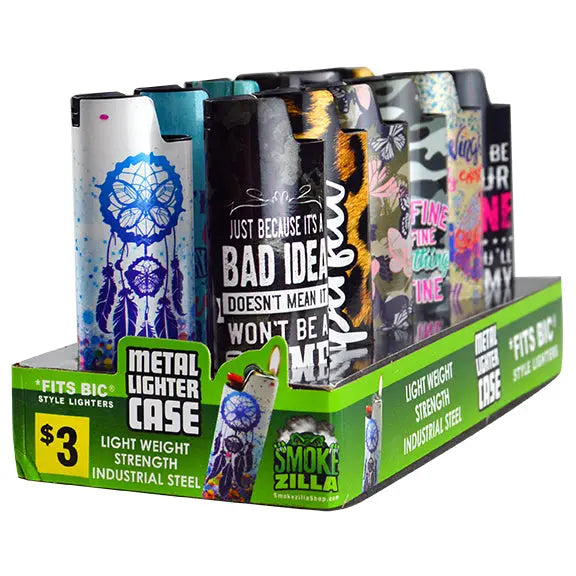 Printed Metal Lighter Case - 12 Pieces Per Retail Ready Display 41386 SMOKEZILLA