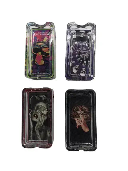 Glass Ashtray with LED Light-Up Design - 4 Pieces Per Retail Ready Display 41493 SMOKEZILLA