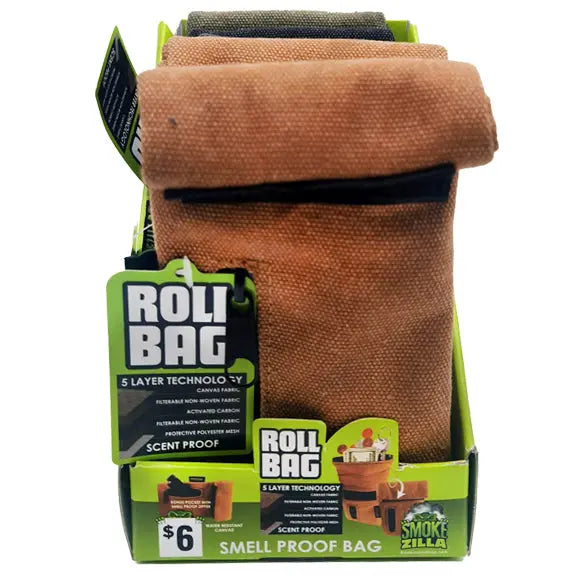 Smell Proof Canvas Roll Bag - 6 Pieces Per Retail Ready Display 41492 SMOKEZILLA