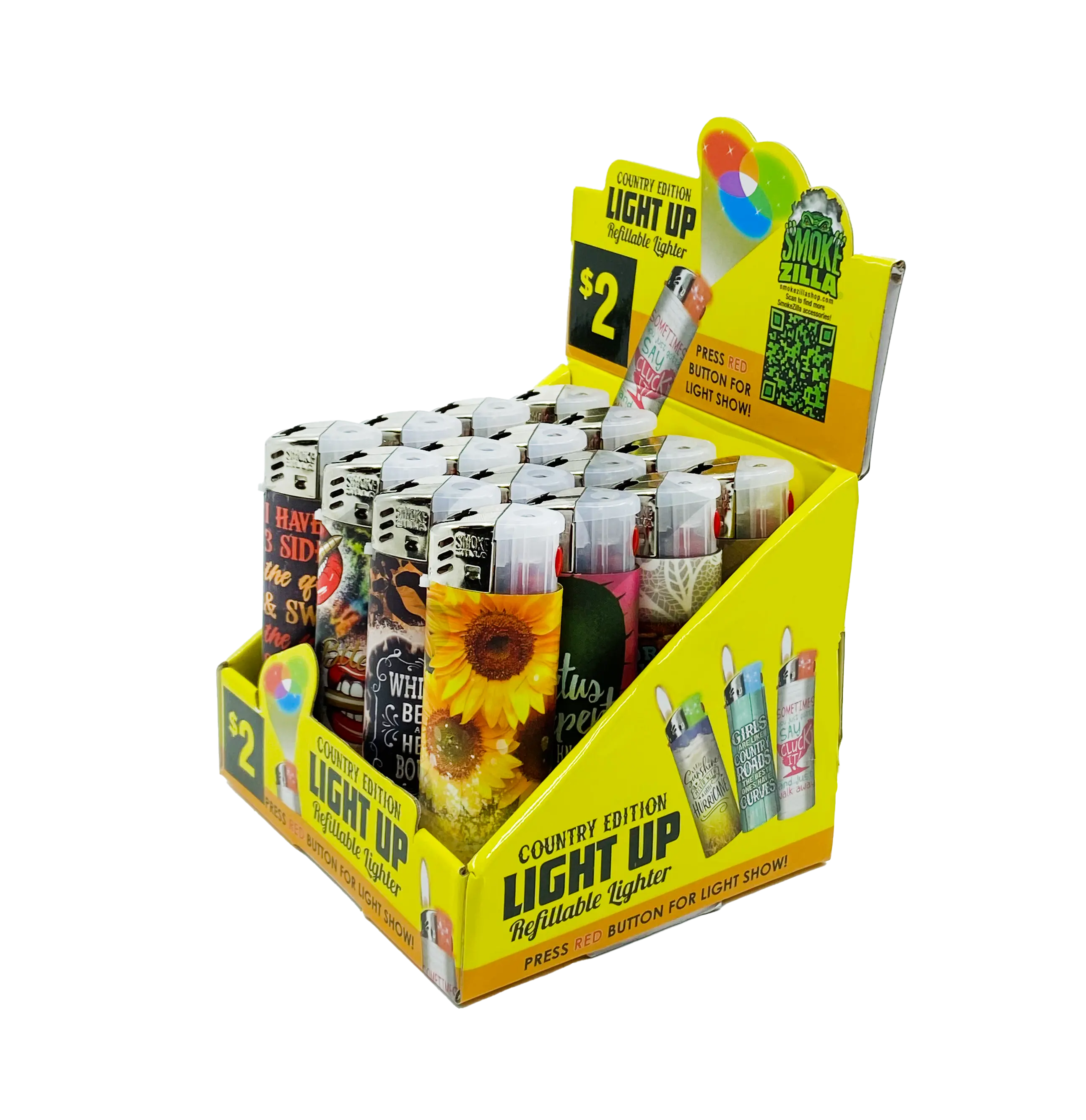 Country Girl Light-Up Lighter - 16 Pieces Per Retail Ready Display 41559 SMOKEZILLA