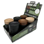 Mirrored Glass Storage Jar with Concave Wood Lid - 6 Pieces Per Retail Ready Display 23052 SMOKEZILLA