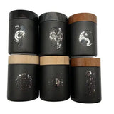 Mirrored Glass Storage Jar with Concave Wood Lid - 6 Pieces Per Retail Ready Display 23052 SMOKEZILLA