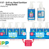 8.45 oz Hand Sanitizer W/Pump 12 Pieces Per Retail Ready Display KP4137 KIPP BROTHERS